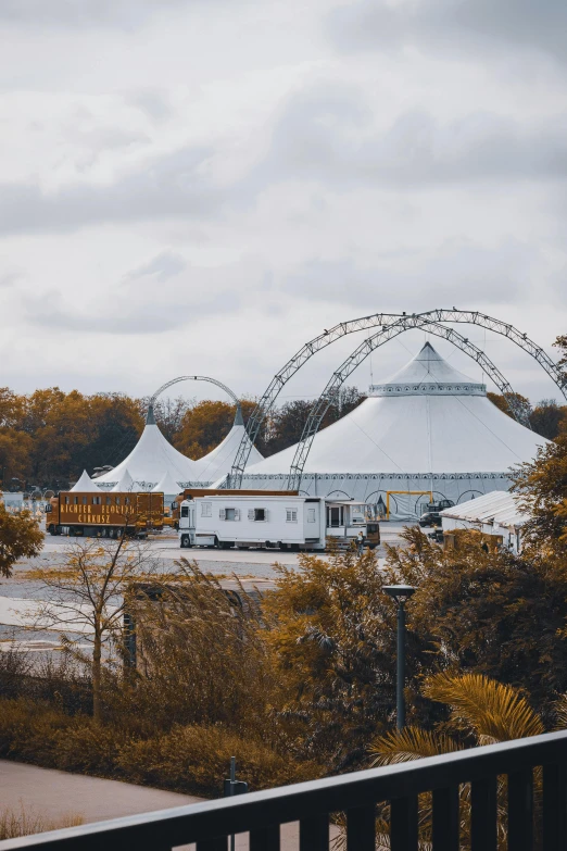 the view of a carnival park from an observation deck