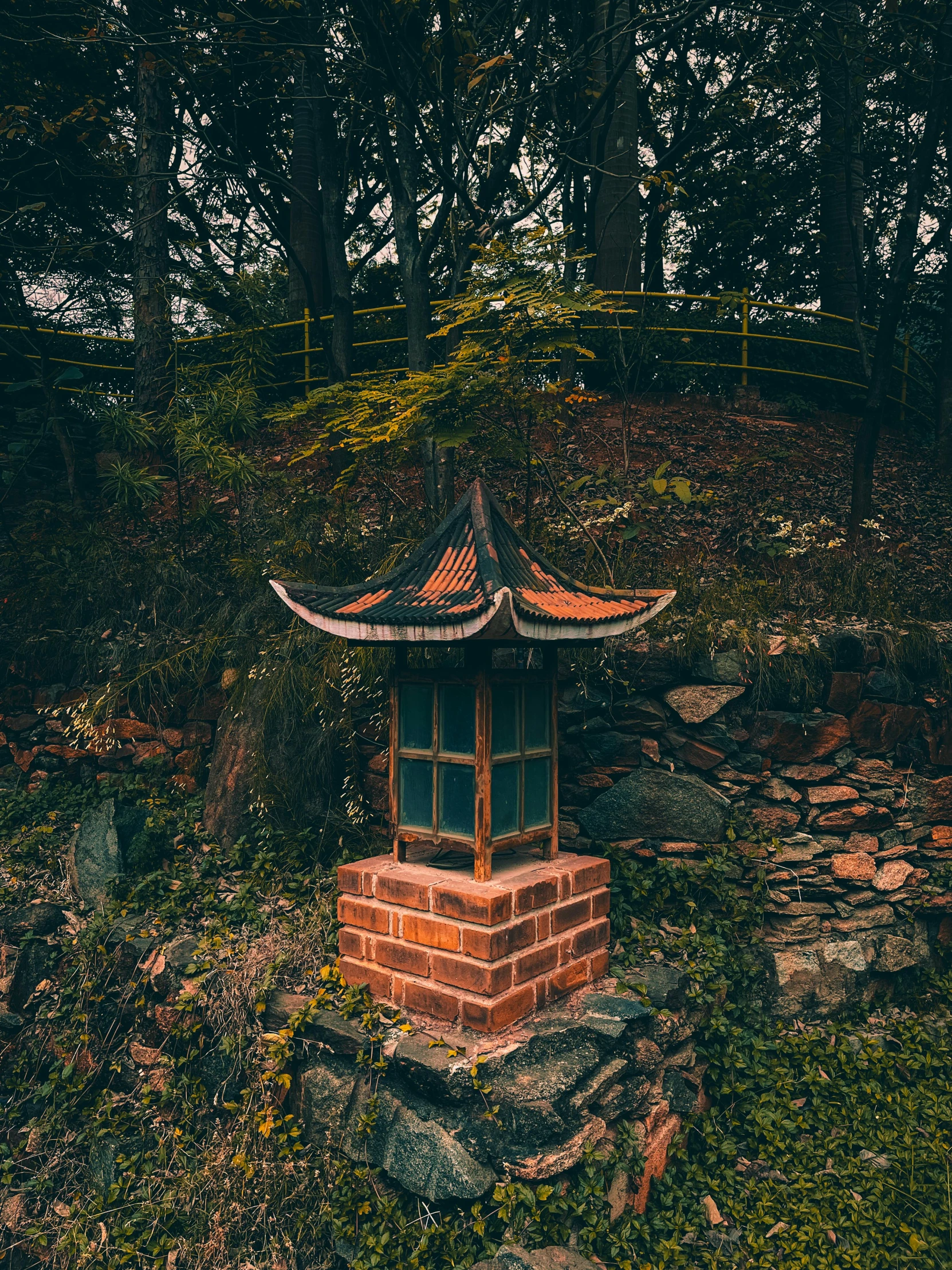 a small tower stands out in the wilderness