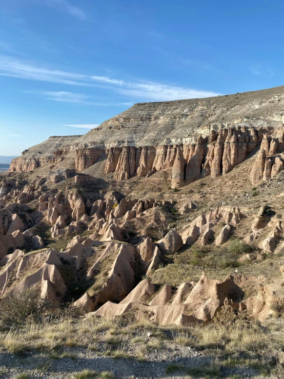 this is a view of an eroded mountain