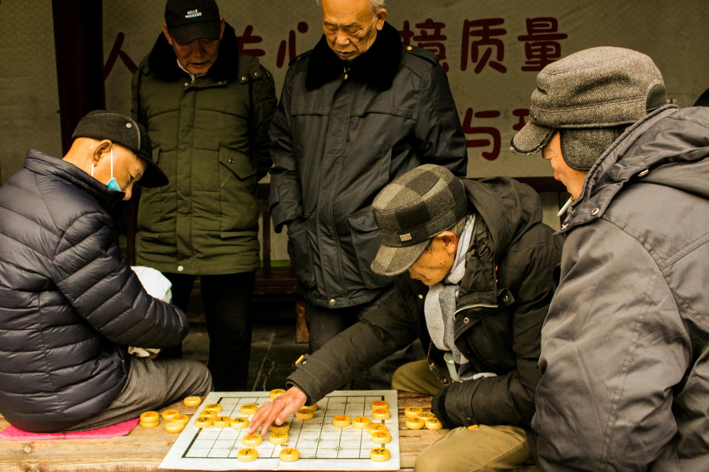 people are playing an interesting board game together