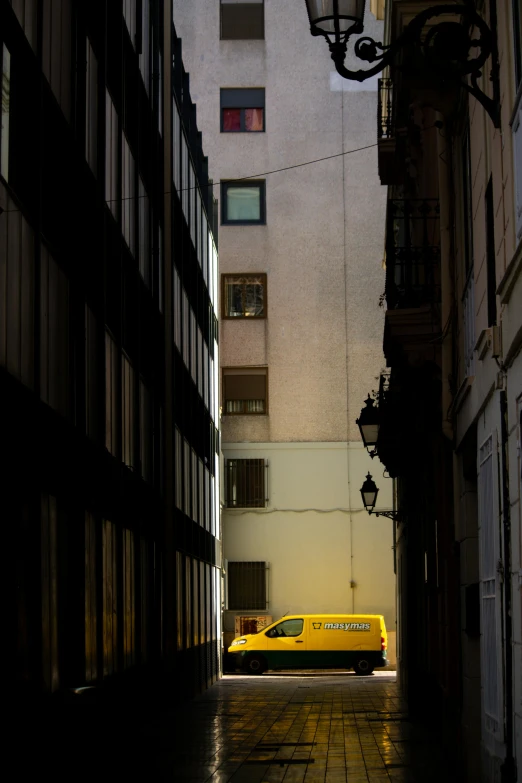 the long tunnel between two buildings is shown in the middle