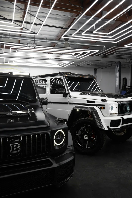 a garage filled with all kinds of cars