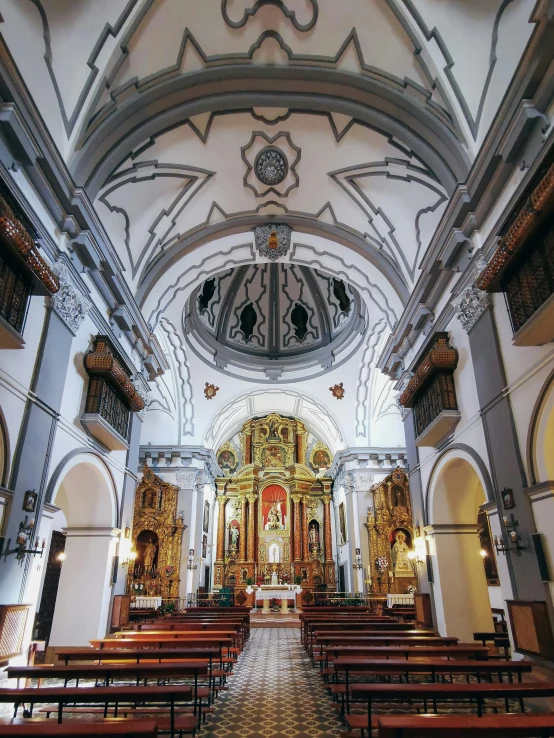 a view of the inside of an empty church