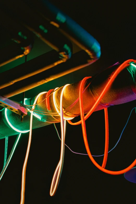 a neon display with several lights on it