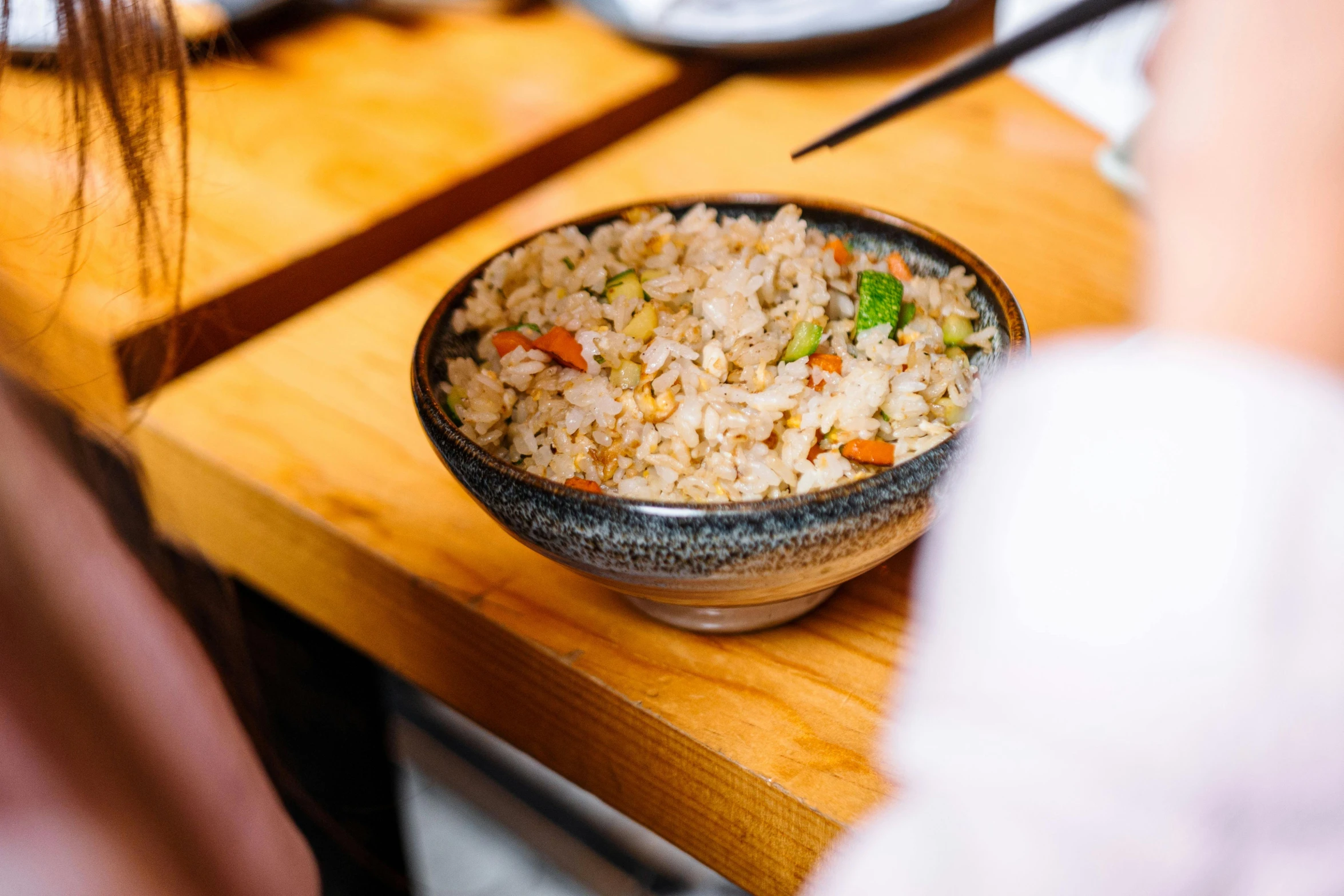 the food is prepared and served on the table