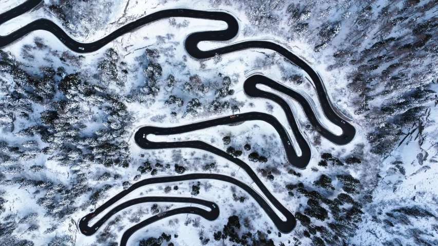 a map is shown with a snow covered landscape in the middle of it