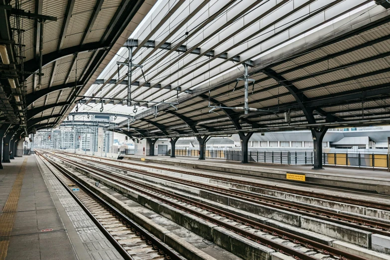 the train station is empty of people for about ten minutes