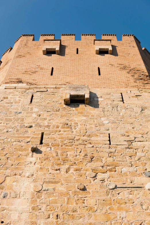 a close up view of the brick wall