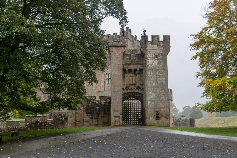 an old castle like building with an entrance