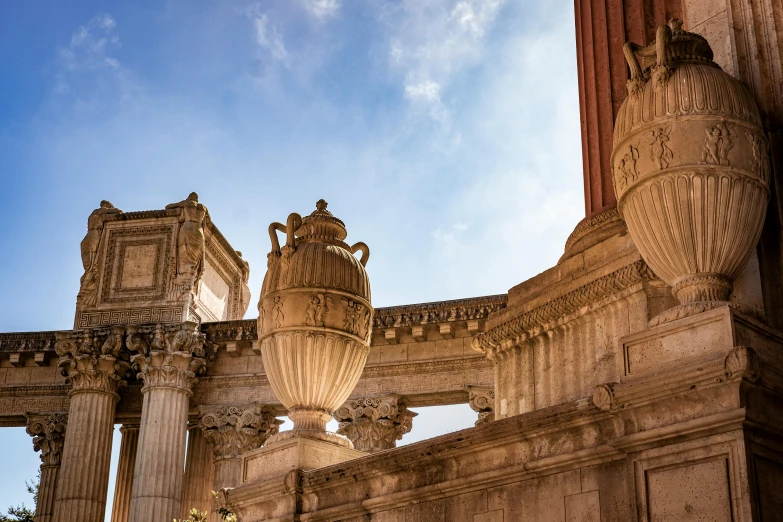 an ancient architecture against a blue sky