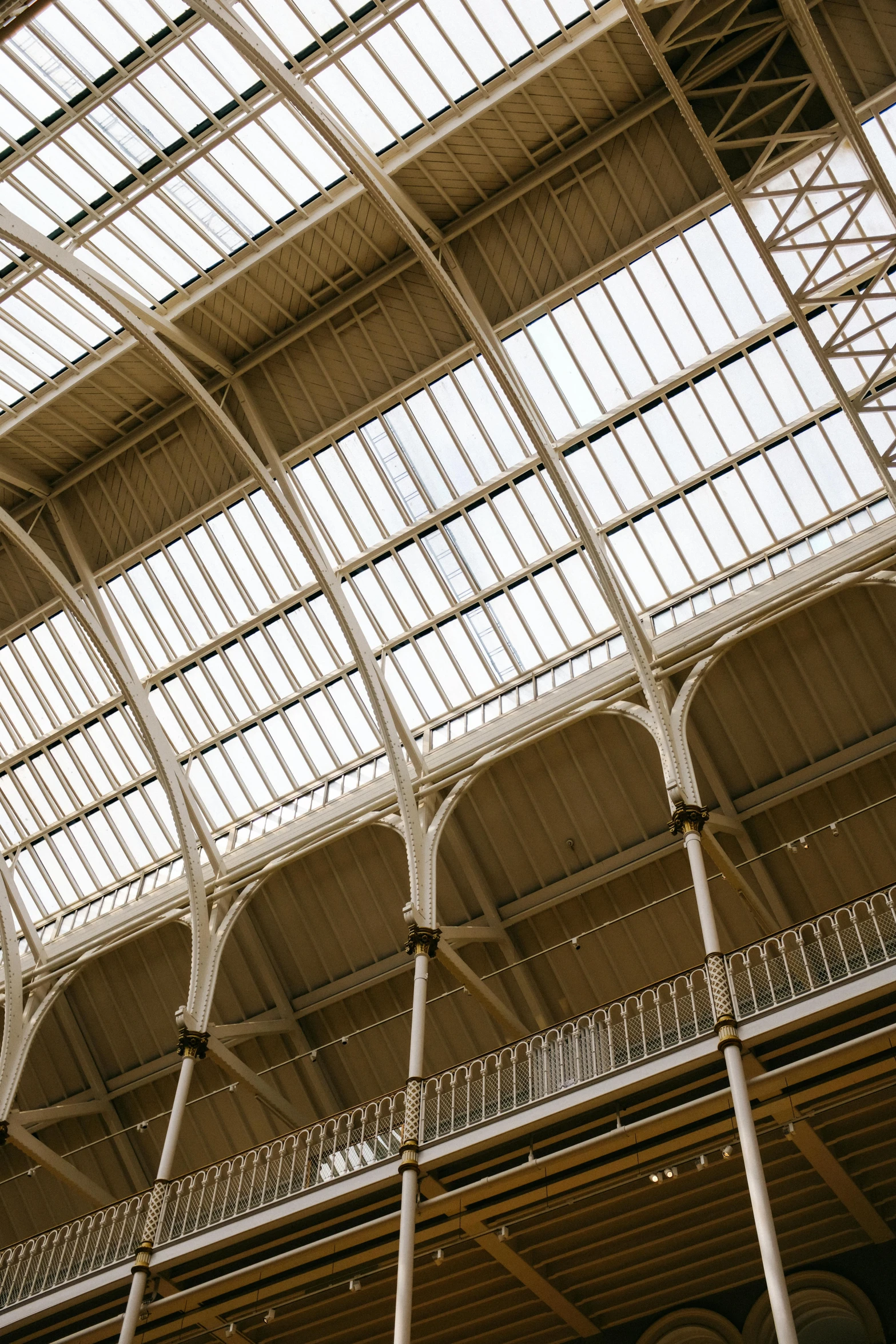 a roof that has a metal fence in it