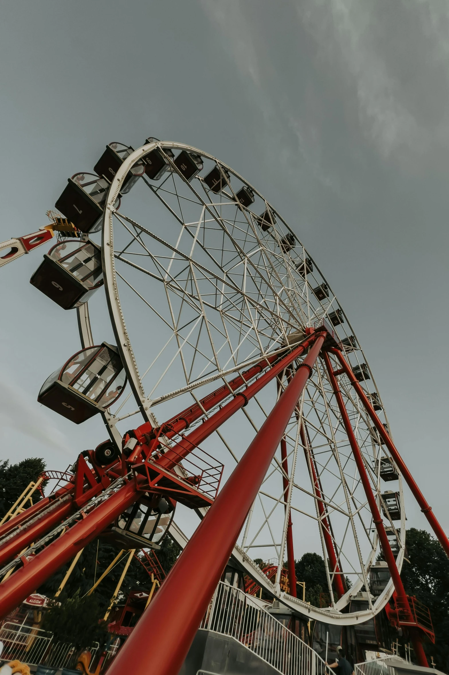 a ferris wheel and some trees in the background