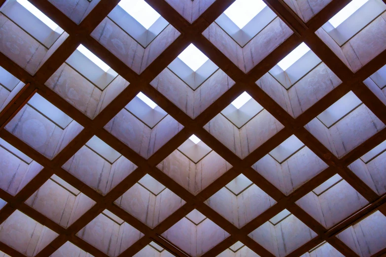 an image of inside a building with sky lights