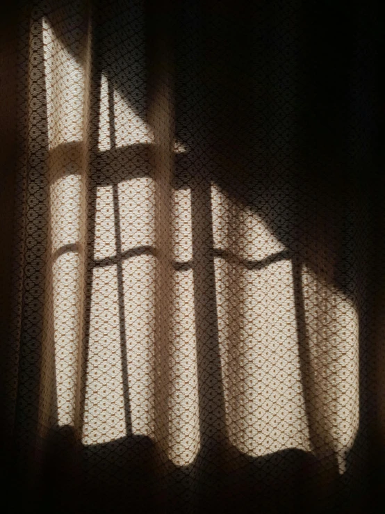 a po taken with the lens and the texture of sheer curtains, it looks like shadows