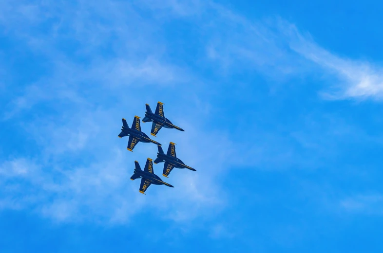 a group of jets flying together in formation