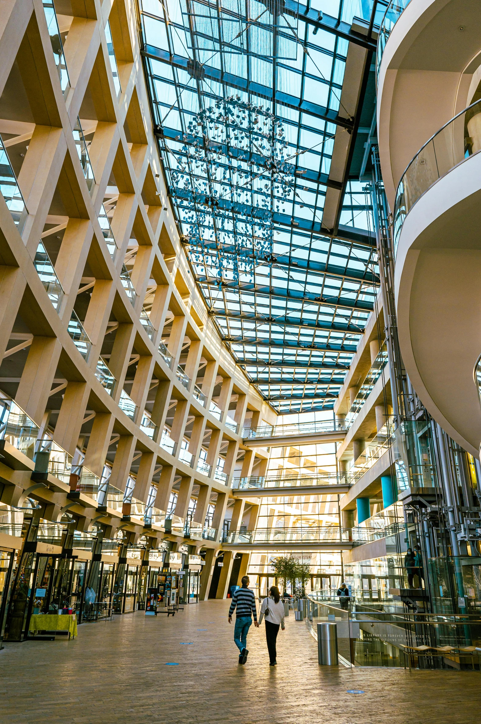 a building with lots of glass and light