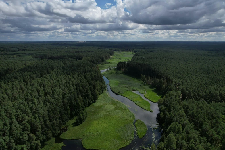 the view from a helicopter of a large green area