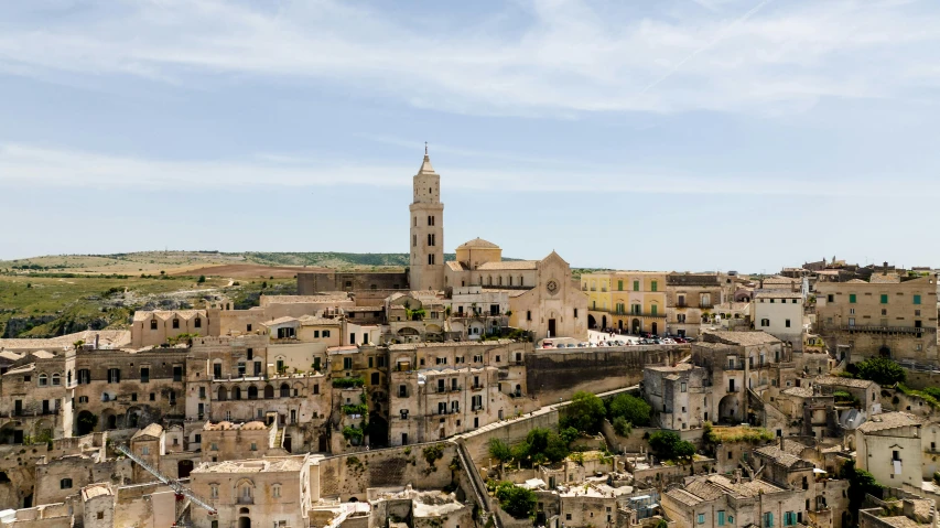 a tall clock tower in an old city