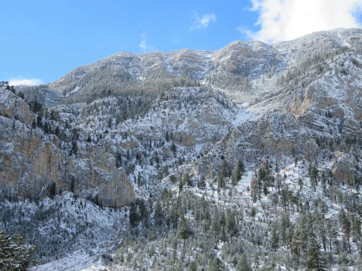 snowy mountains rise high into the sky behind them