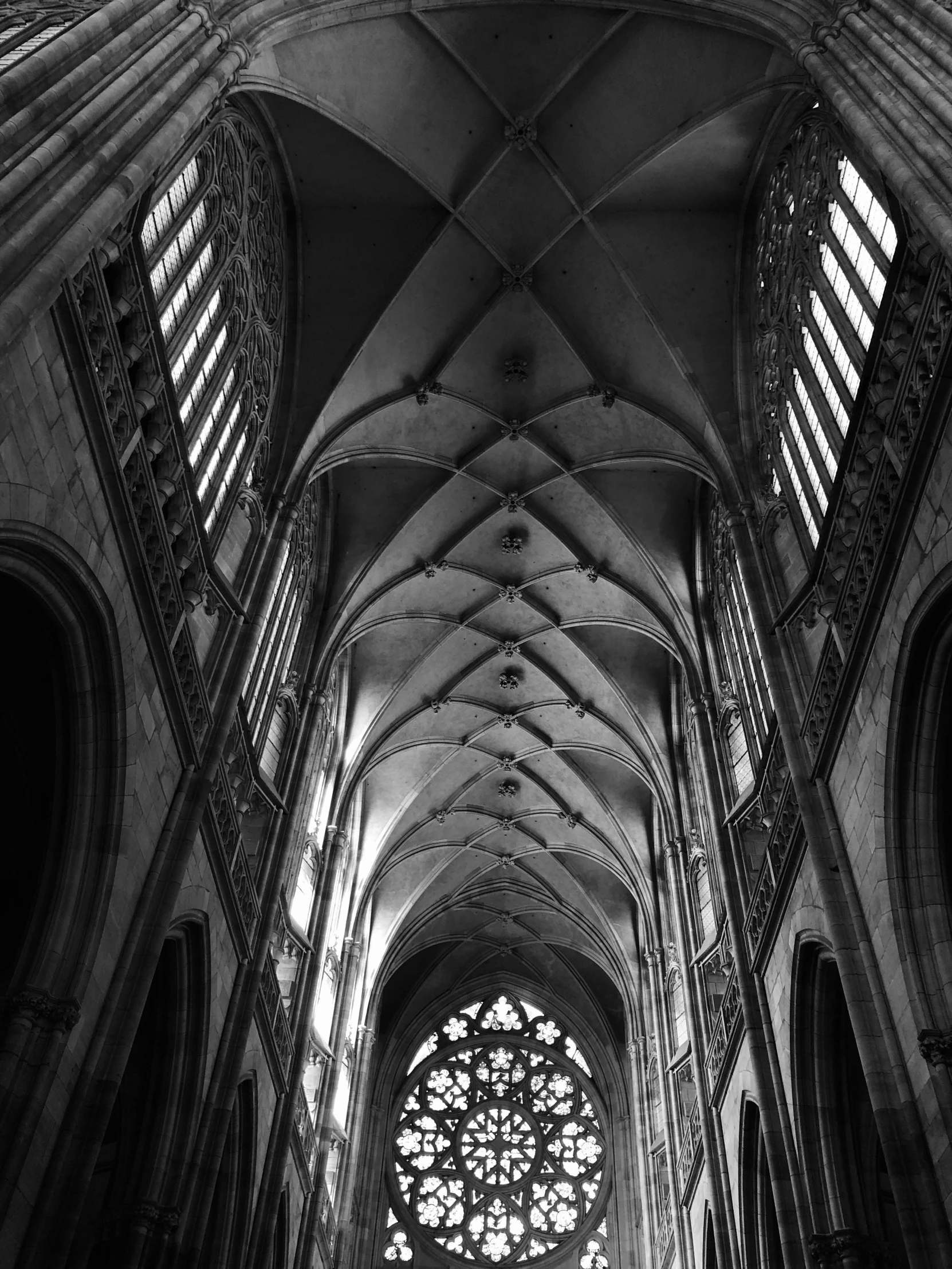 the view inside a church from inside