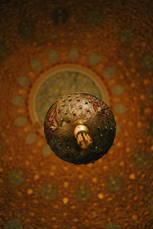 an ornate ceiling with intricate designs and dots