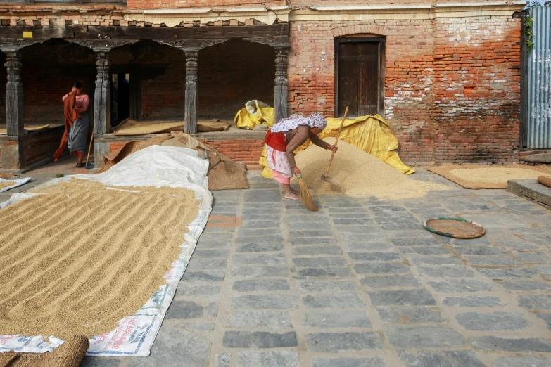 a large number of people outside an area with cement