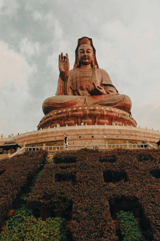 the giant buddha statue in front of it