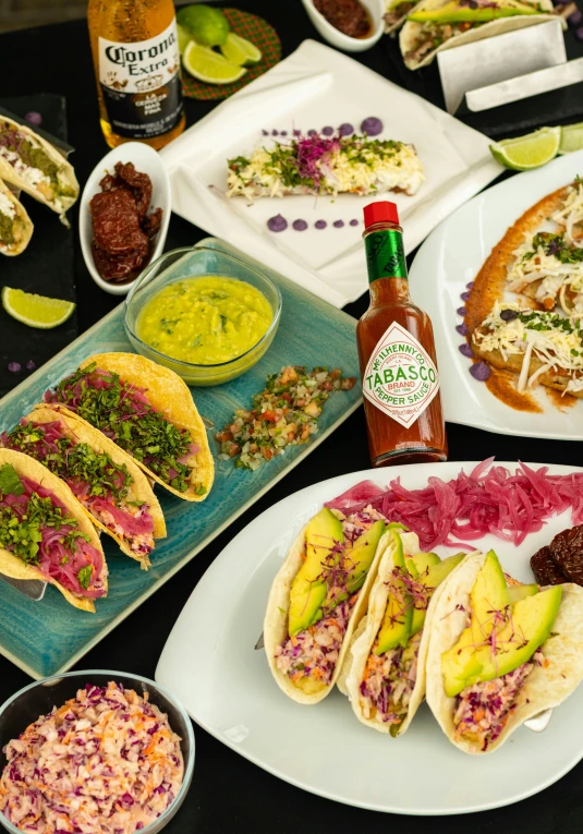 different types of mexican food sitting on display