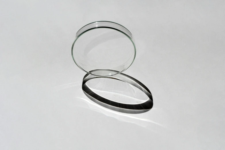 two clear, thin, and black rings on a white surface