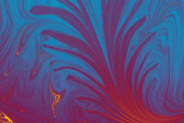 an abstract blue and orange swirl painting with orange