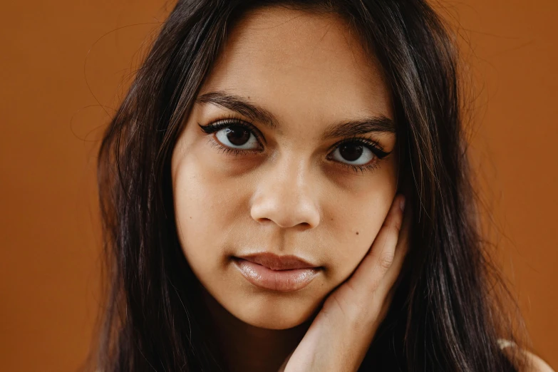 a woman is posing for a po