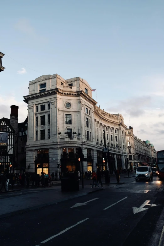 a european street in the evening in london