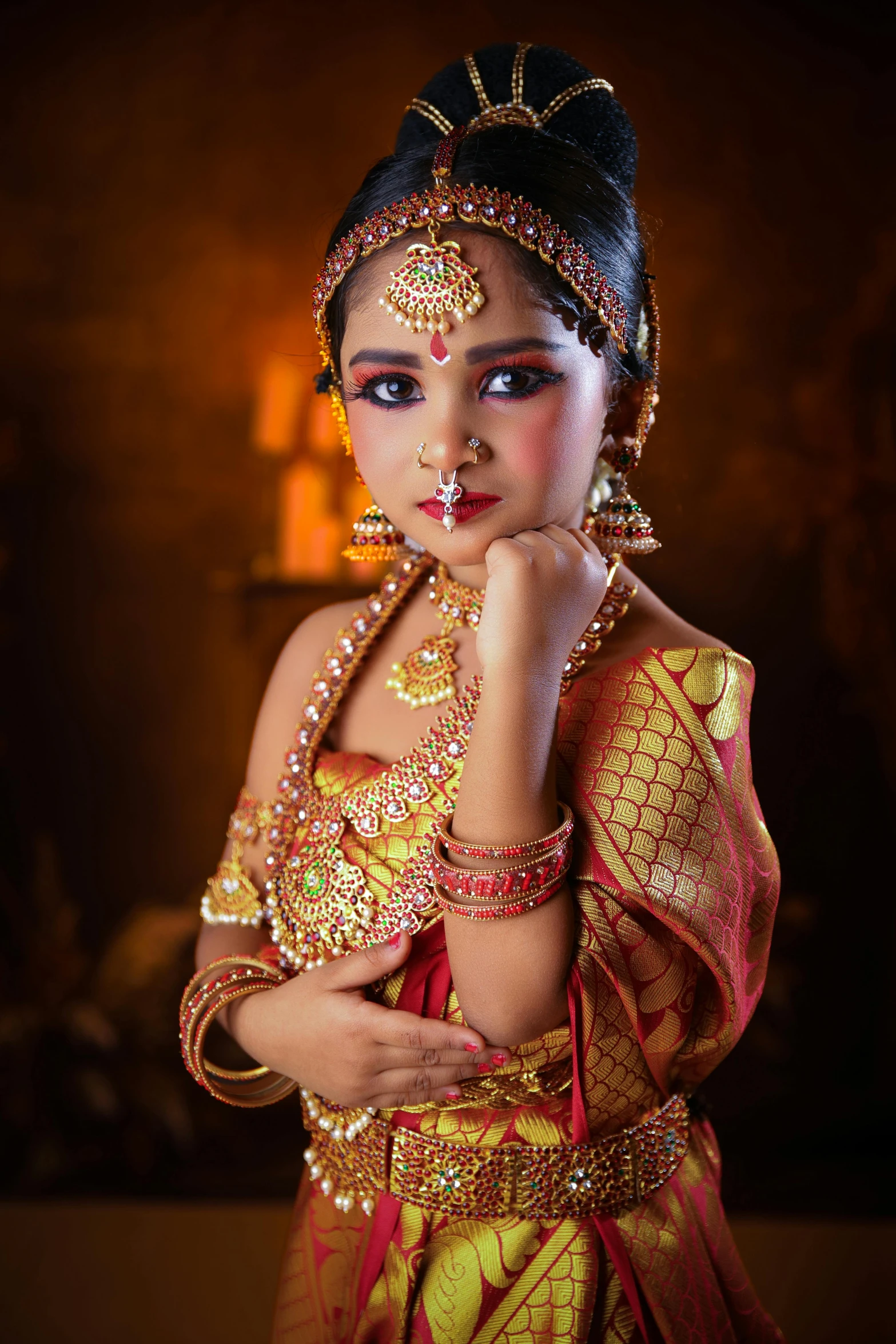 an image of a woman with makeup and accessories on