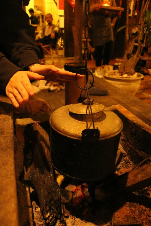 a stove is being used as an apparatus