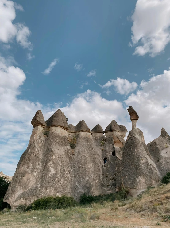 an odd looking rock formation is on display