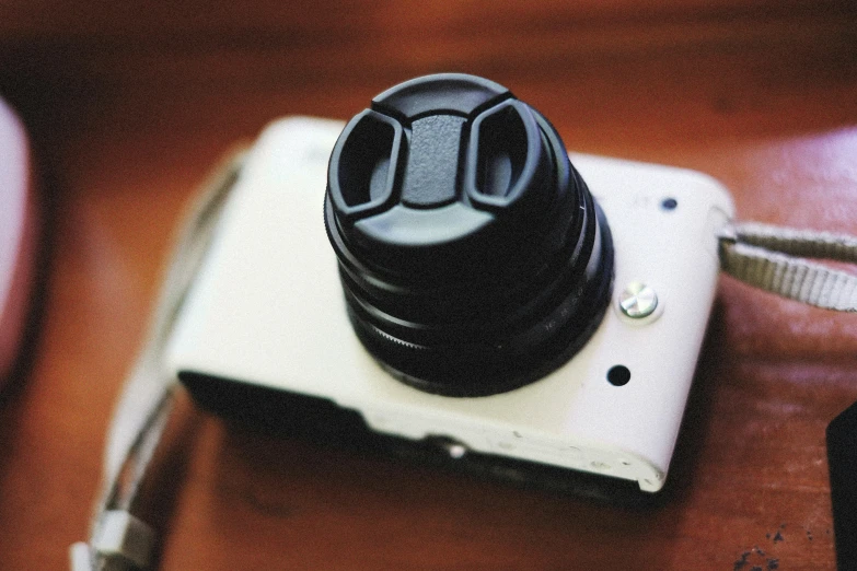 a close up of a camera attached to a device