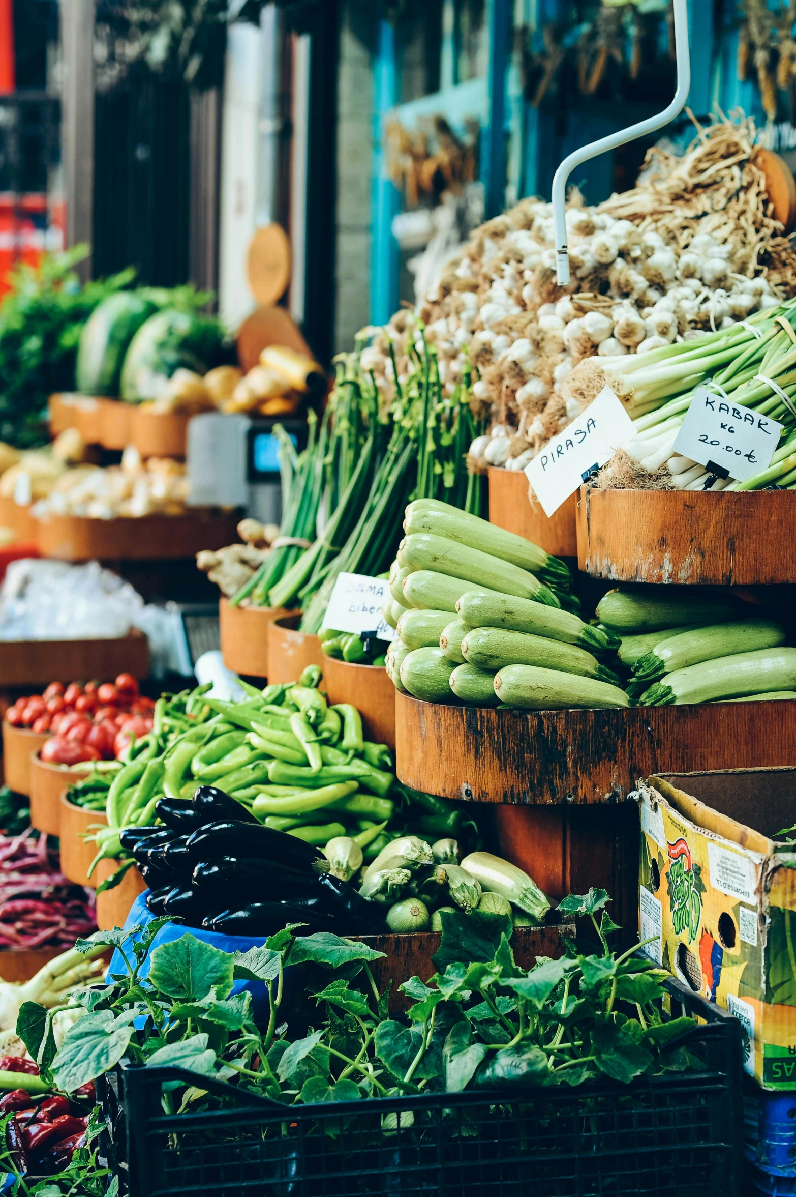 a bunch of different types of food being sold