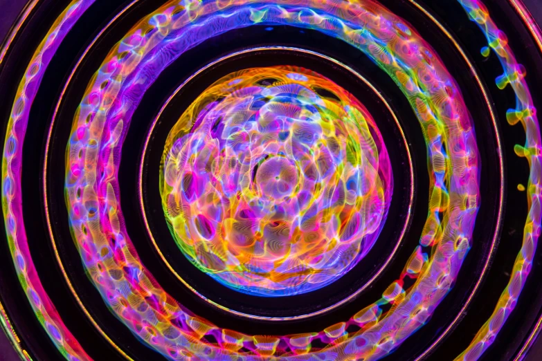 an odd image of a colorful colored circle