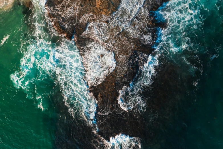 aerial view of the shoreline from above