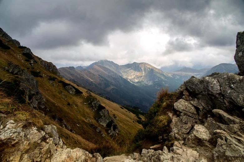 a view of mountains that are seen from the top