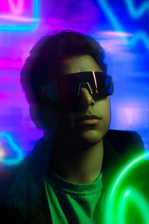 a man with a pair of futuristic glasses