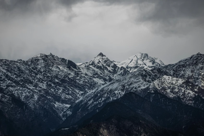 mountains, a few clouds and a gray sky