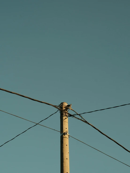 a closeup view of power lines and wires