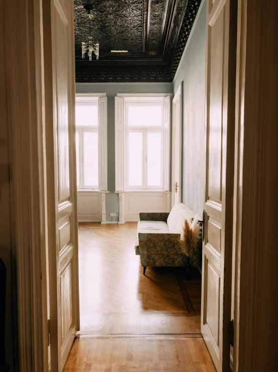 open doors leading to another room in a house