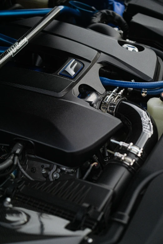 the engine compartment of a vehicle in a workshop