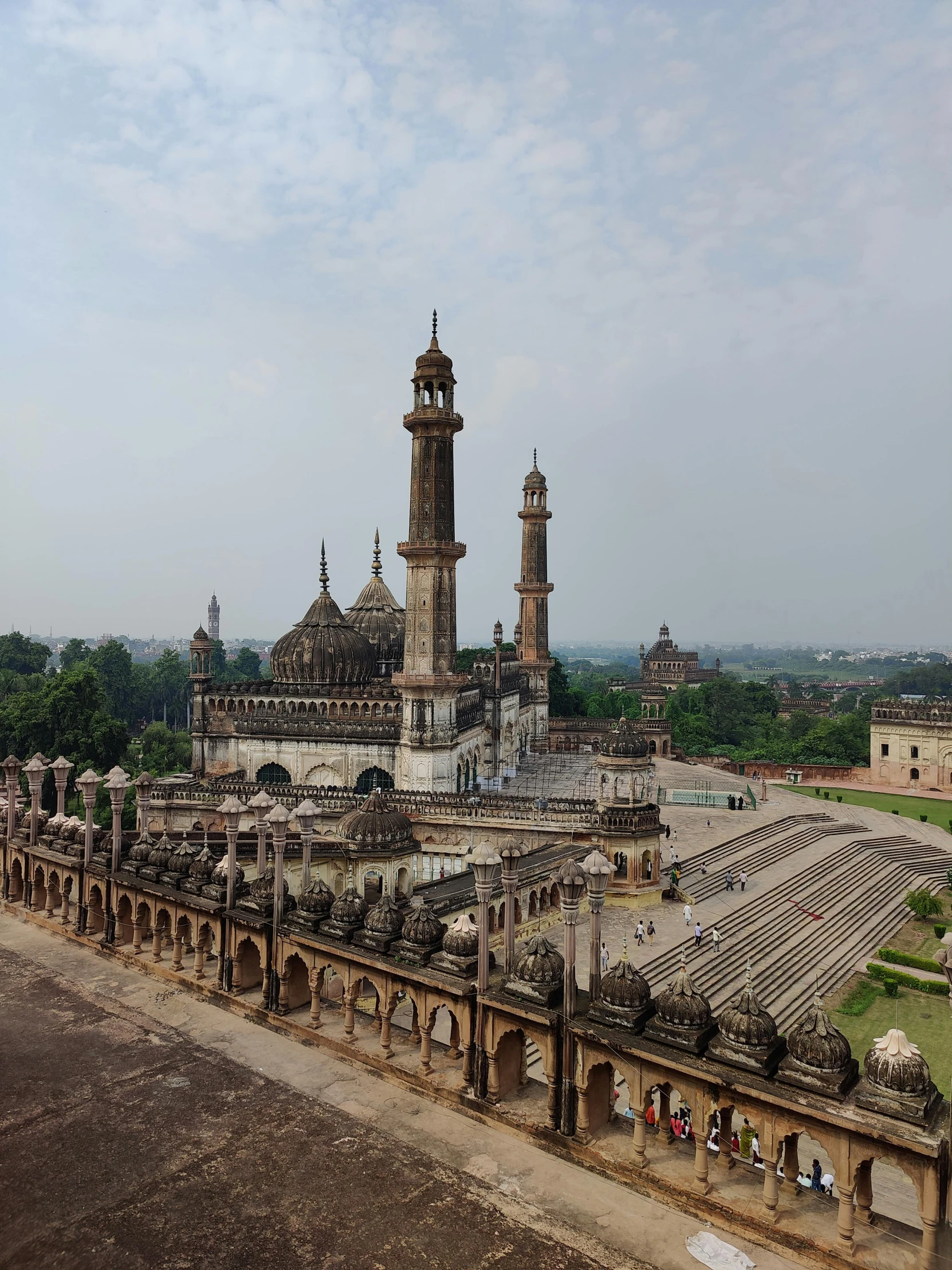 the towers are tall and pointed at the sky