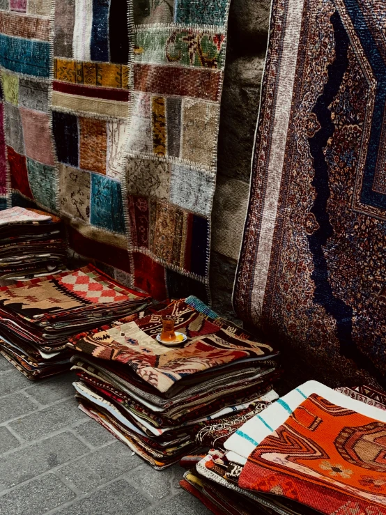 a pile of fabric and textiles next to each other