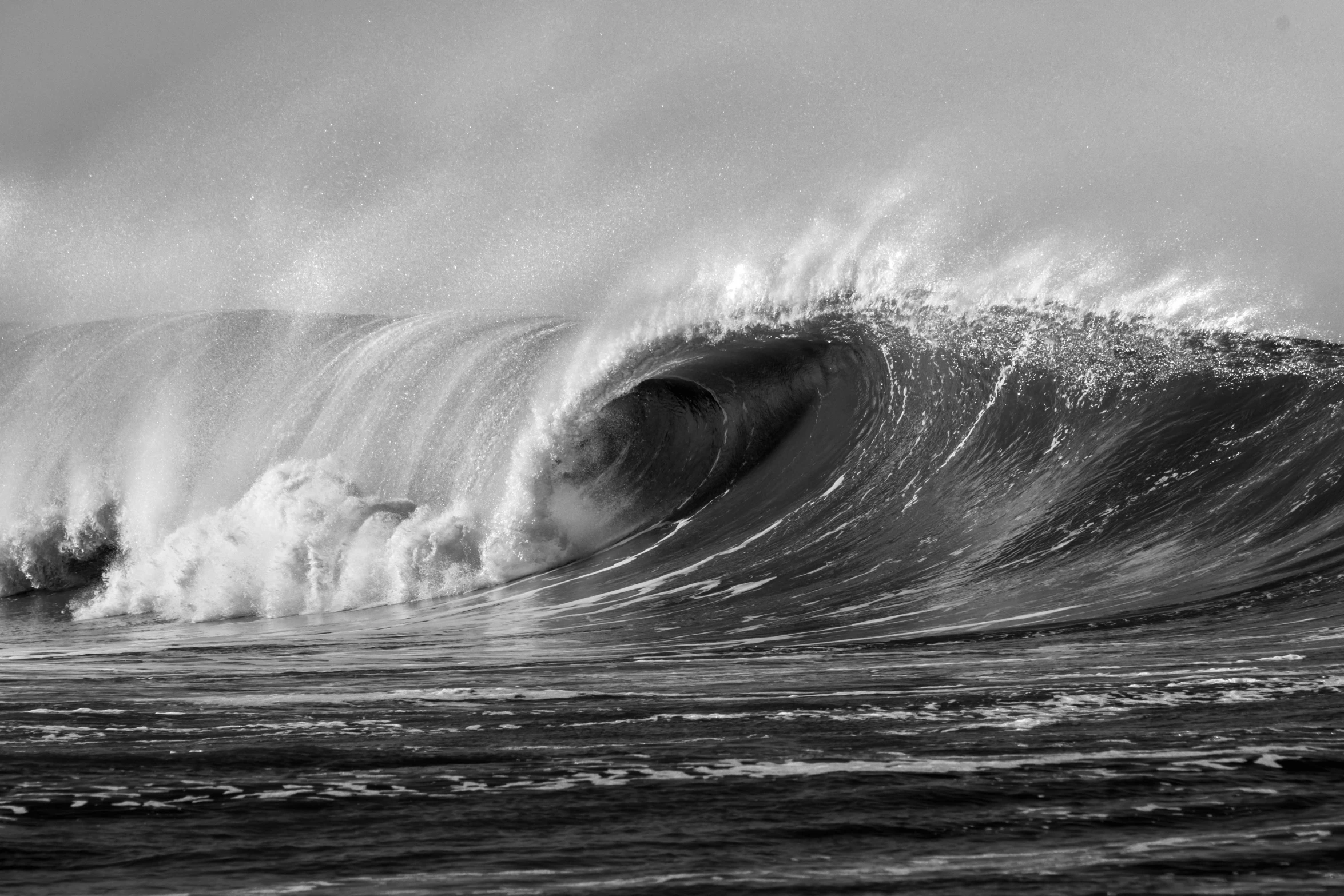 an ocean wave with large amounts of water