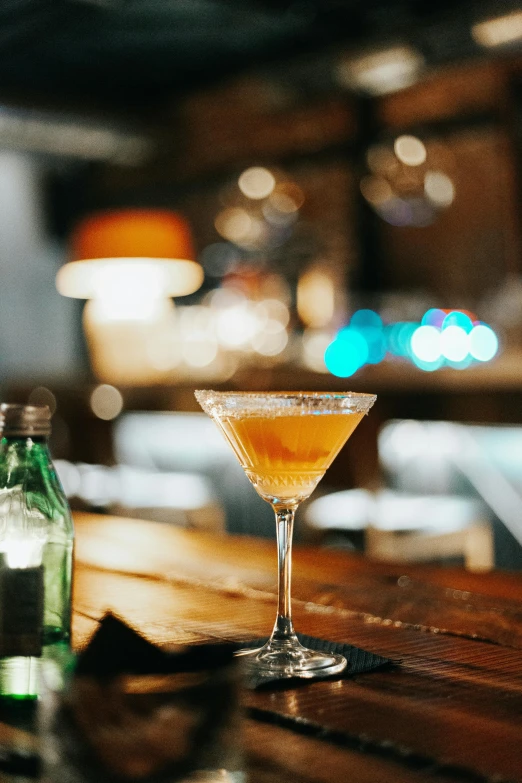 a table with a glass on top of it