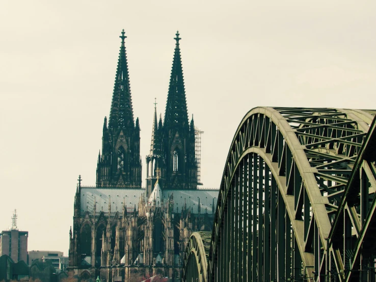 the large cathedrals have spires on each side of it